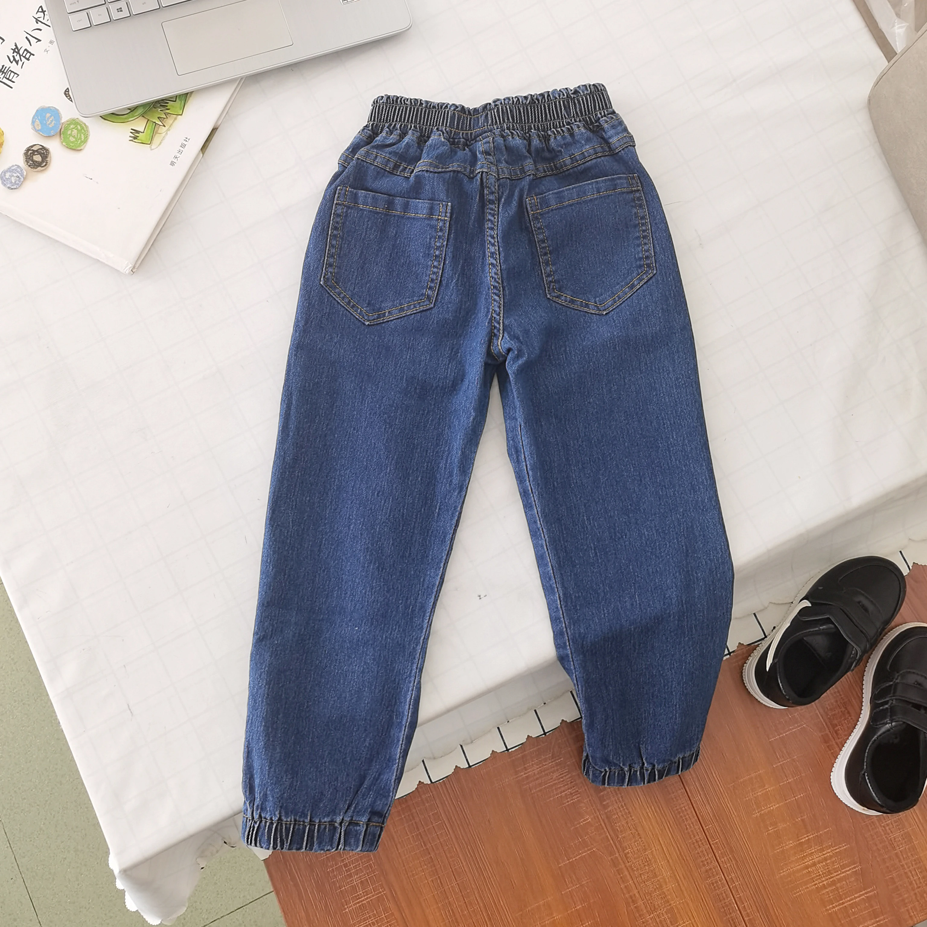 IENENS Boys Trousers Skinny Jeans Elastic Waist Pants 4-13 Years Kids Boys Denim Clothing Children Casual Wear Fashion Bottoms
