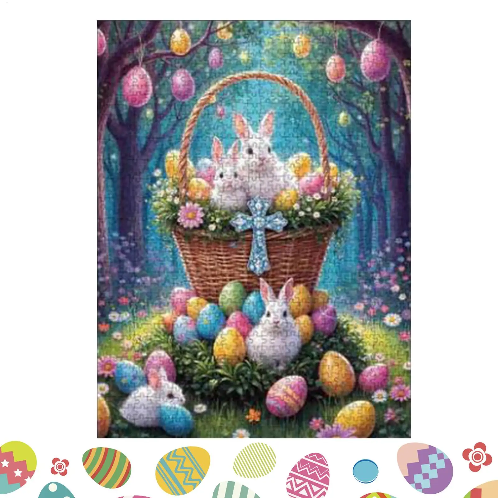 

Easter Puzzle 1000 Pieces Holiday Jigsaw Home Decor Festive Puzzles for Women Men Collectors Family Gatherings Birthday Office