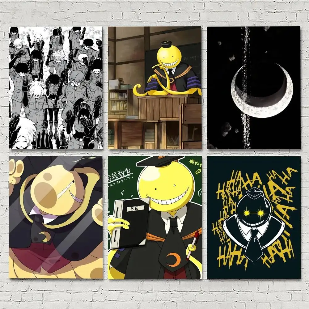 1 pizarra decorativa clásica de anime divertido de Manga A-Assassination Classroom, impresión HD, arte de pared vintage para el hogar y la sala de estudio.
