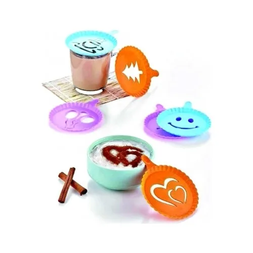 Dnzstore Color Coffee Decorating Templates-4lü Magic Ornament Template