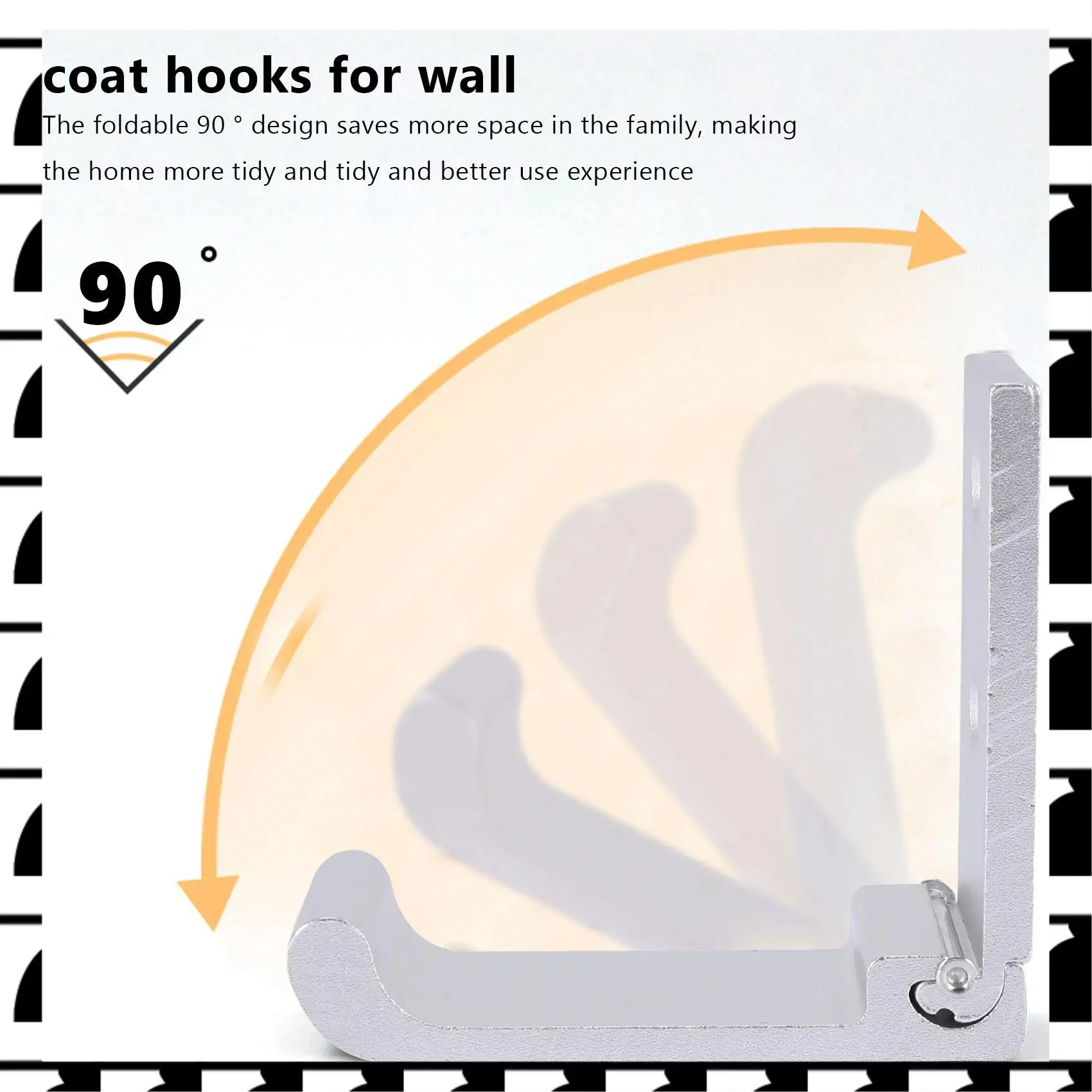 

A44U 5 PCS Foldable Wall Hook, Invisible Folding Aluminum Wall Mount Hook Headphones Holder Coat Hook Creative Clothes Hook For