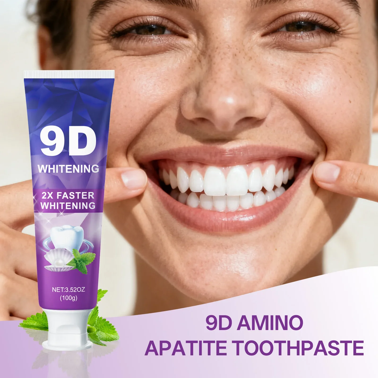 9D/5D Purple Teeth Whitening Toothpaste Remove Plaque Stains Cleaning Oral Hygiene Dental Bleach Fresh Breath Beauty Health Care