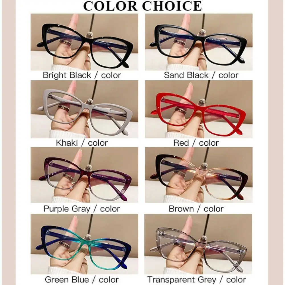 Fashion Red Cat Eye Glasses Gradient Color Retro Anti Blue Light Glasses Optical Eyeglasses Butterfly Frame Computer Eye Glasses