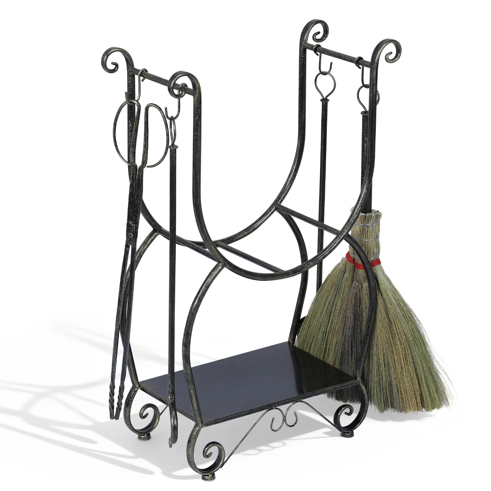 

Набор металлических стоек для дров с 4 инструментами для камина, органайзер для хранения дров, нет необходимости устанавливать стойку для дров для каминов