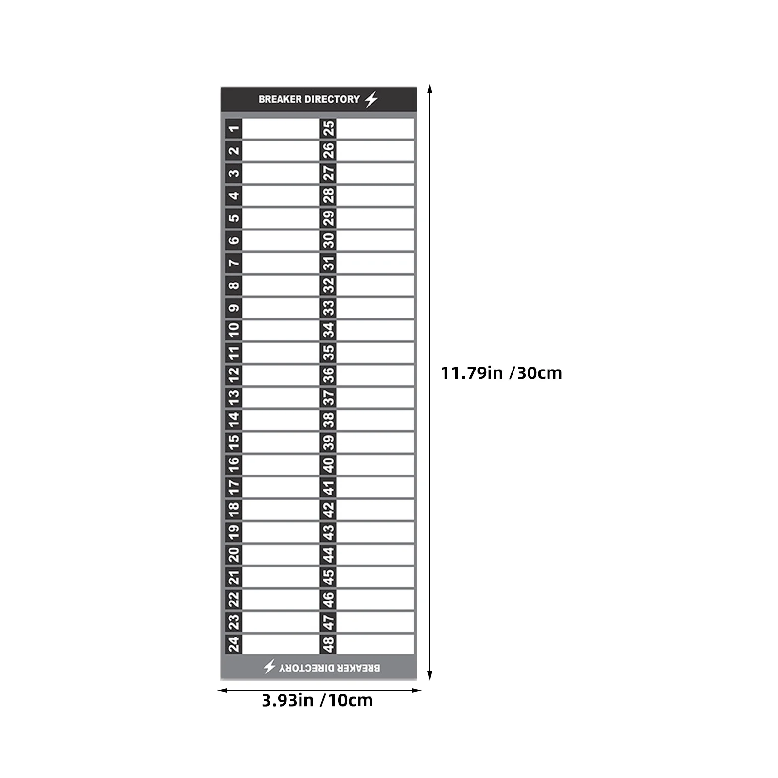 2 set 2 Sets Electric Panel Labels Stickers Waterproof Pvc Numbered Breaker Box Labels For Circuit Identification Load Center