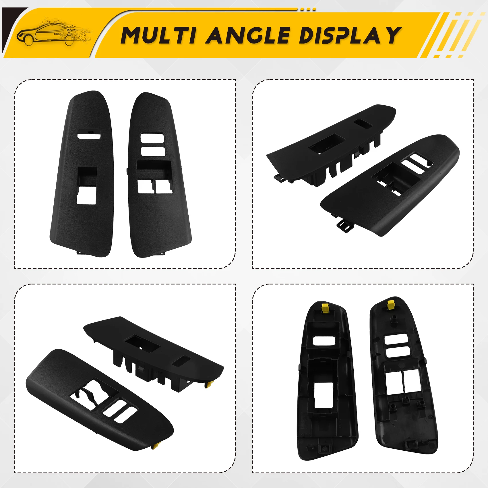 

ABTD-1Pair Front Door Armrest Window Lift Switch Bezel Trim Cover For Toyota Tacoma 2012-2015 2DR 74202-04030 74201-04020 LHD
