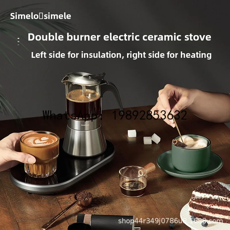 Visual glass light luxury retro mocha pot double valve high pressure coffee pot