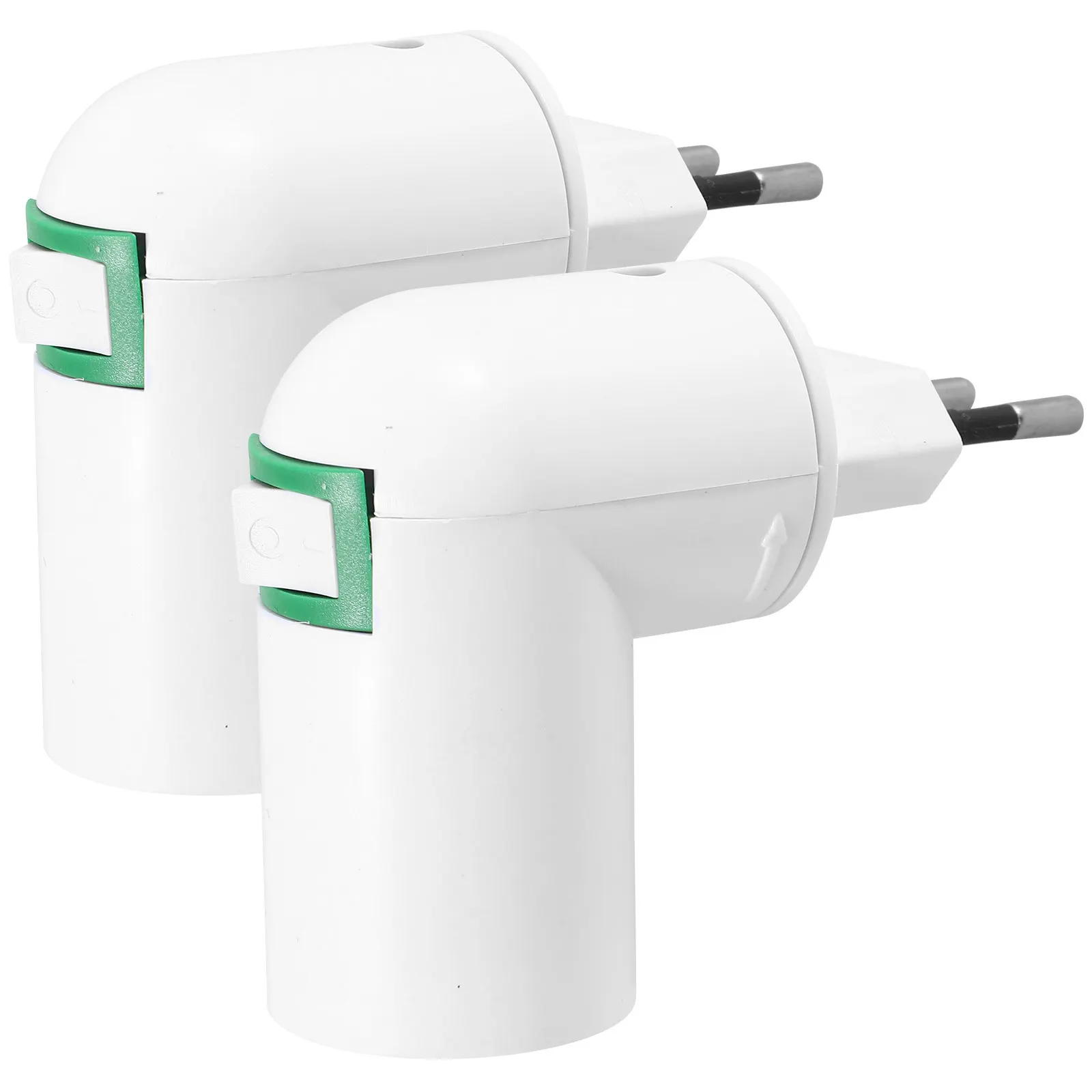 

2Pcs Eu Plug to E27 Light Socket Adapter Outlet to Bulb Holder for Photography Studio Workshop Garage Home
