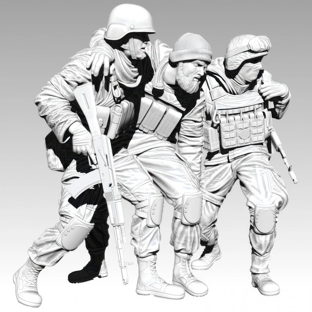 1/35 EASTERN EUROPE SOLDIER, 3 Set, Resin Model figure Soldier, GK, Military themes, Unassembled and unpainted kit