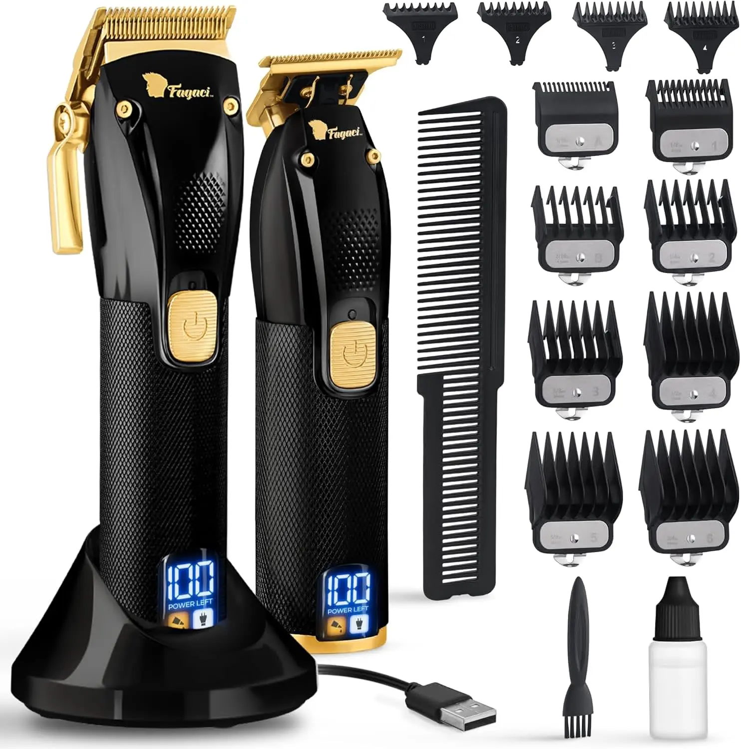 

Professional Cordless Hair Clippers and Trimmers Set for Men, Turbo Power with Precise Cutting, Barber Kit