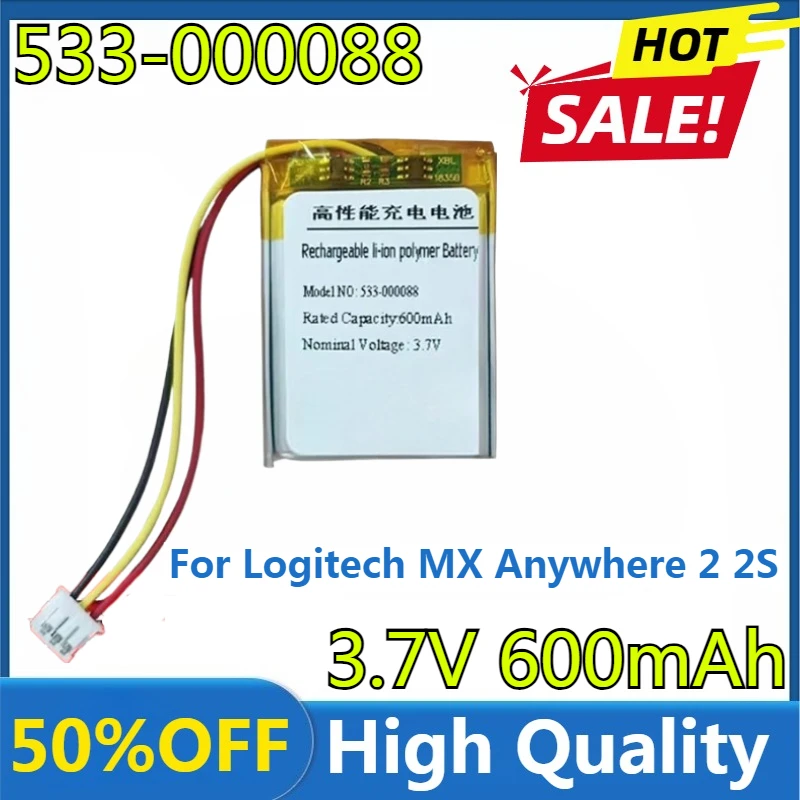 

New High quality 600mAh Battery 533-000088 910-004362, 910-004374 AHB303450 for Logitech M-RO052, MX Anywhere 2 MX Master Mouse