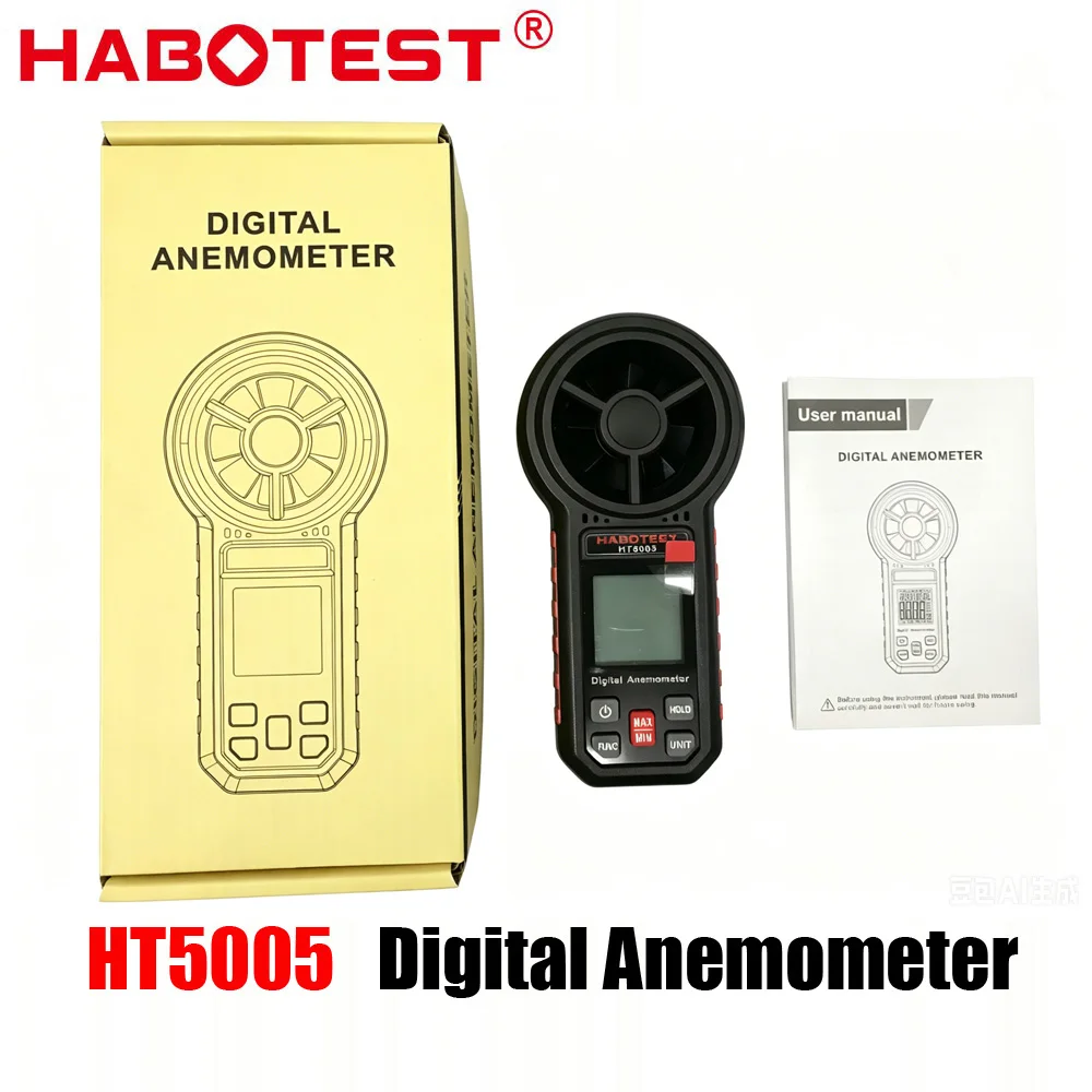 2026 HABOTEST HT5005 Speed Measuring Instrument Air Temperature Flow Velocity and Wind Speed Meter Anemometer Wind Meter