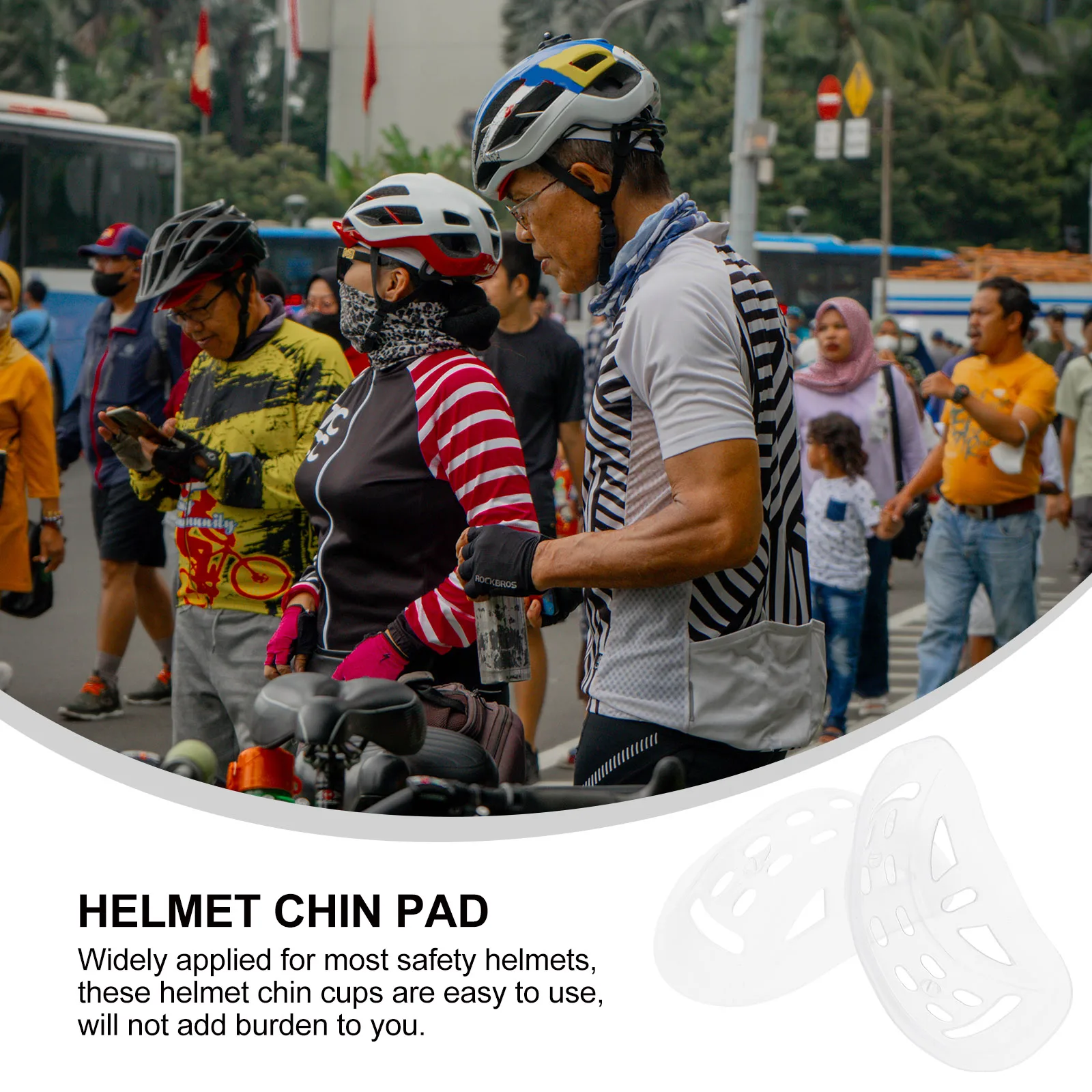 

10pcs Safety Chin Pad Black Rubber Accessories Comfortable Chin Rest for Hard Hat Protective Gear