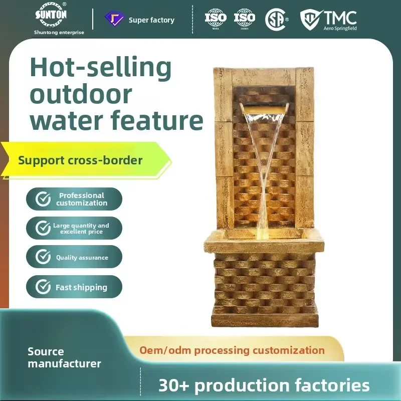 Cross-border Exclusive Neoclassical Style Resin Fountain Flowing Water; for Bestseller; Guesthouse Hotel Courtyard Decor;