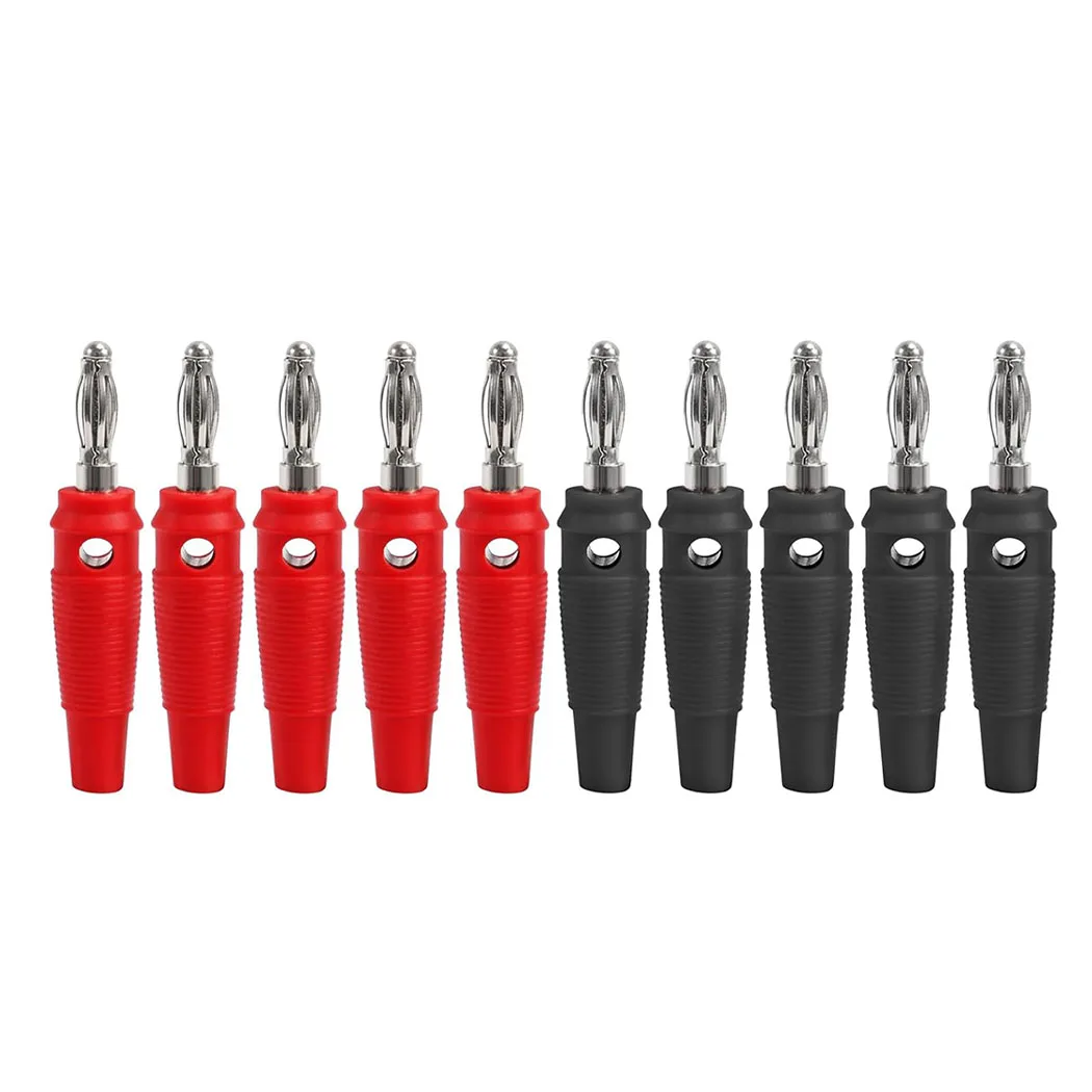 10PCS 4mm High Current Banana Plugs Stackable 32A Screw Type Solderless Banana Connector Adapter Speaker Cable