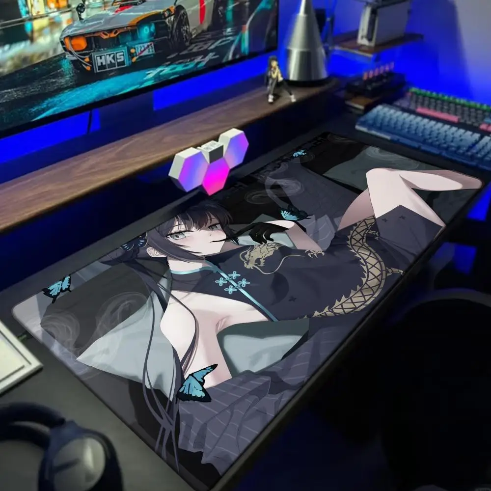 Podkładka pod mysz Ryuuge Kisaki hentai Sexy girl Blue Archive Game HD print Duża podkładka pod klawiaturę i mysz do gier z obszyciem LockEdge PC E-Sports Desk Mat