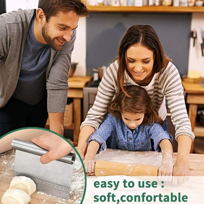 Edelstahl Pasten schneider DIY Teig Kuchensc haber mit Schuppen Gebäck Spatel Buttercreme Rand glattere Kuchen Dekorations werkzeuge – Detail 5