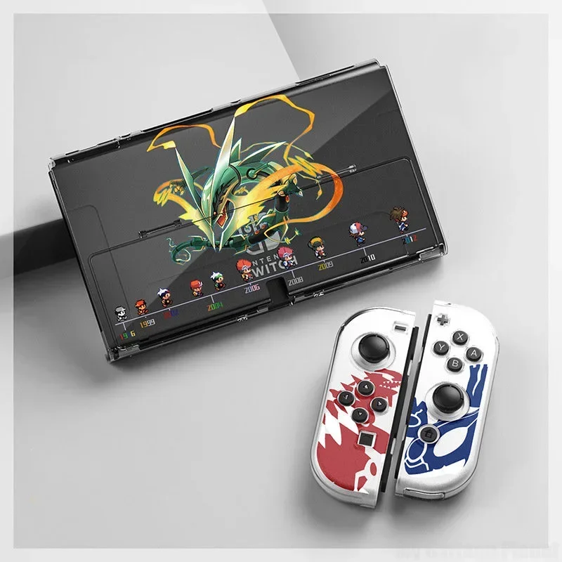 Funda de Pokemon Pikachu Gengar para Nintendo Switch NS OLED, fundas de cristal para consola, accesorios de cubierta protectora de Anime Joycon