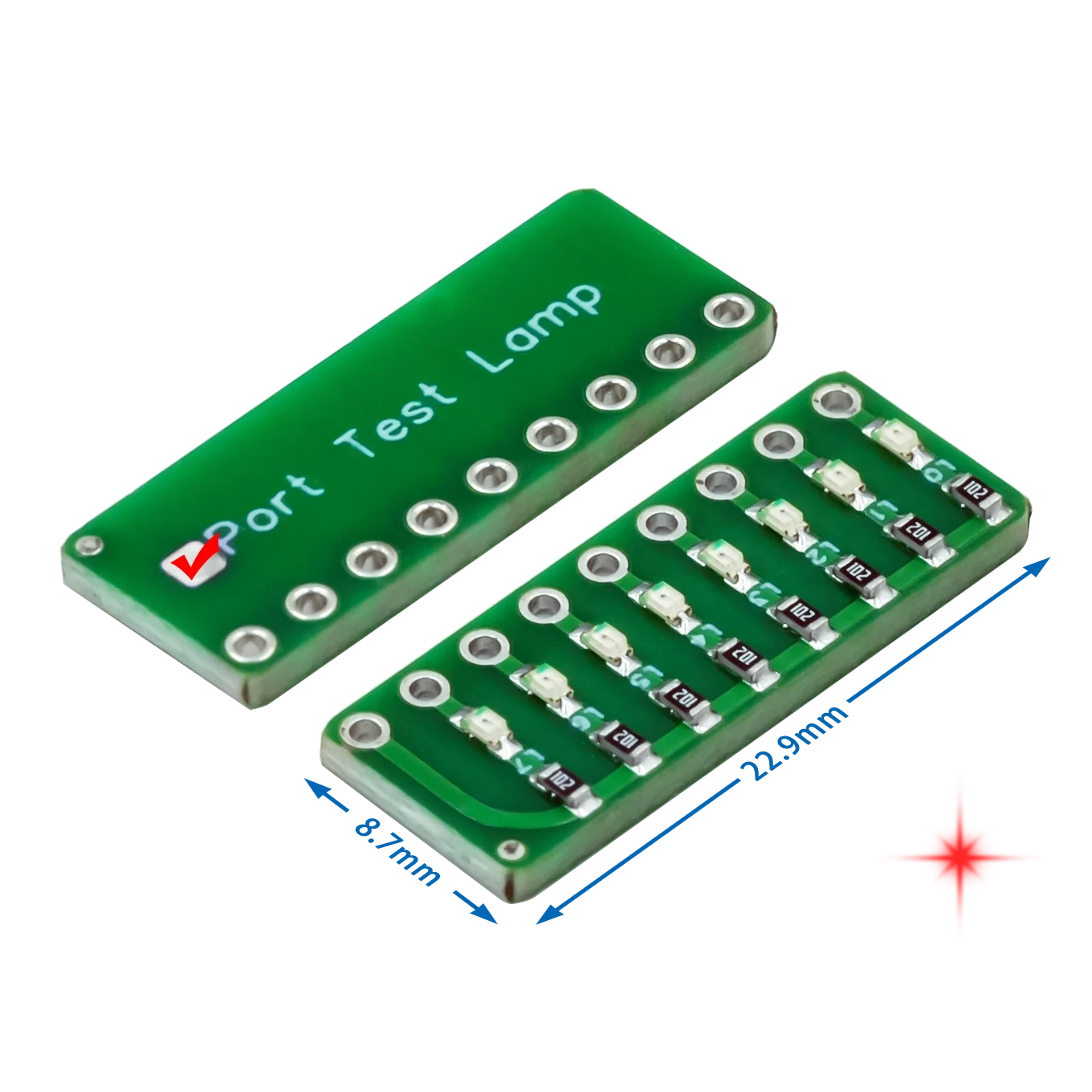 8-segment LED Port Test Lamp Indicator Running water Port test lamp Red, Green and Blue Colors Optional