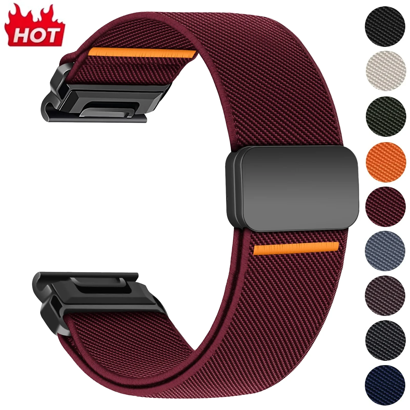 Quick Fit 26/22/20mm Strap for Garmin Fenix 9 9 Pro 8 43/47/51mm 7 Pro 7S 7X Tactix 8 7 Nylon Magnetic Bracelet Instinct 3 Band