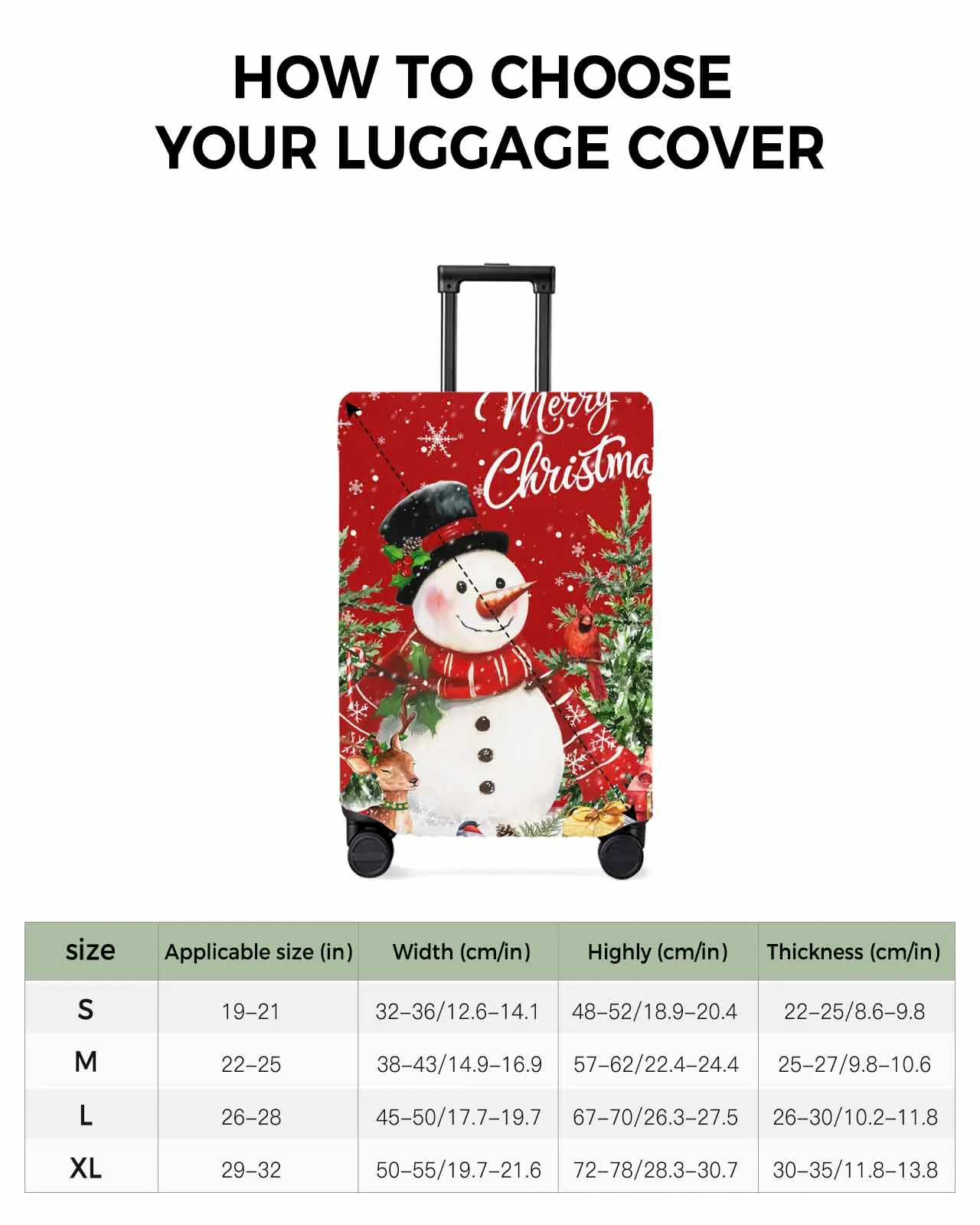 Christmas And Winter Snowflake Trees Elastic Baggage Cover For 18-32 Inch Suitcase Case Dust Cover Travel Accessories