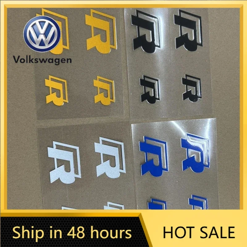 VW 2026 Hot 4Pcs R Logo Car Brake Caliper Stickers Disc Racing Tuning Decals for Volkswagen VW GOLF GTI R Line MK5 MK8 Polo Pass