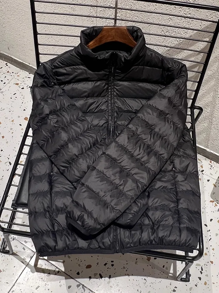 

Новые осенние и зимние модели, мужской тонкий пуховик с воротником-стойкой, тонкий короткий белый утиный пух, теплая куртка для мужчин, большой размер 7XL 7