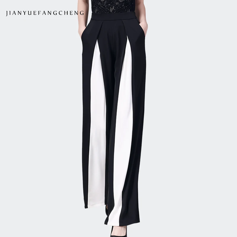 

Pantalon Women Spring Summer Wide Leg Pants High Waist Plus Size Trousers Casual Long Female Elastic Waist Pants Loose Bottom