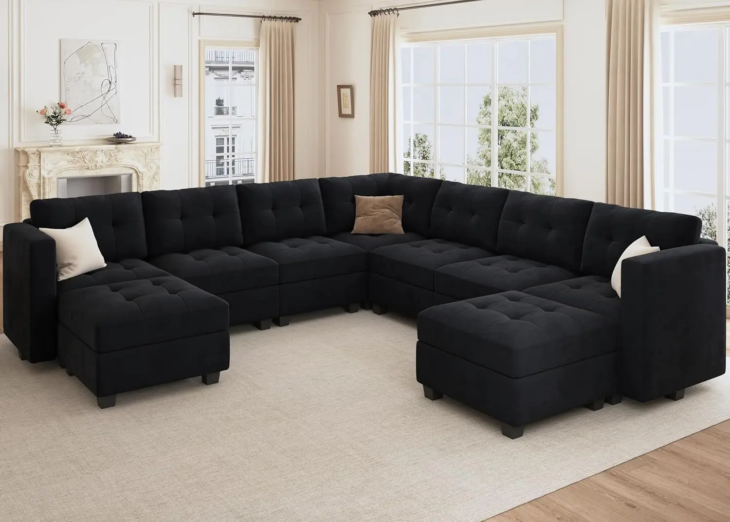 

Modular Sectional Sofa with Storage Ottomans Oversized U Shaped Sectional Couch