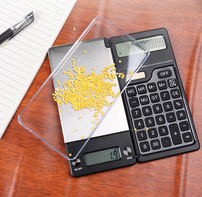 Jewelry Scale 2 in 1 Electronic Pocket 1000g X 0.1g Jewelry Digital Scale Balance + Calculator With Digits LCD Display