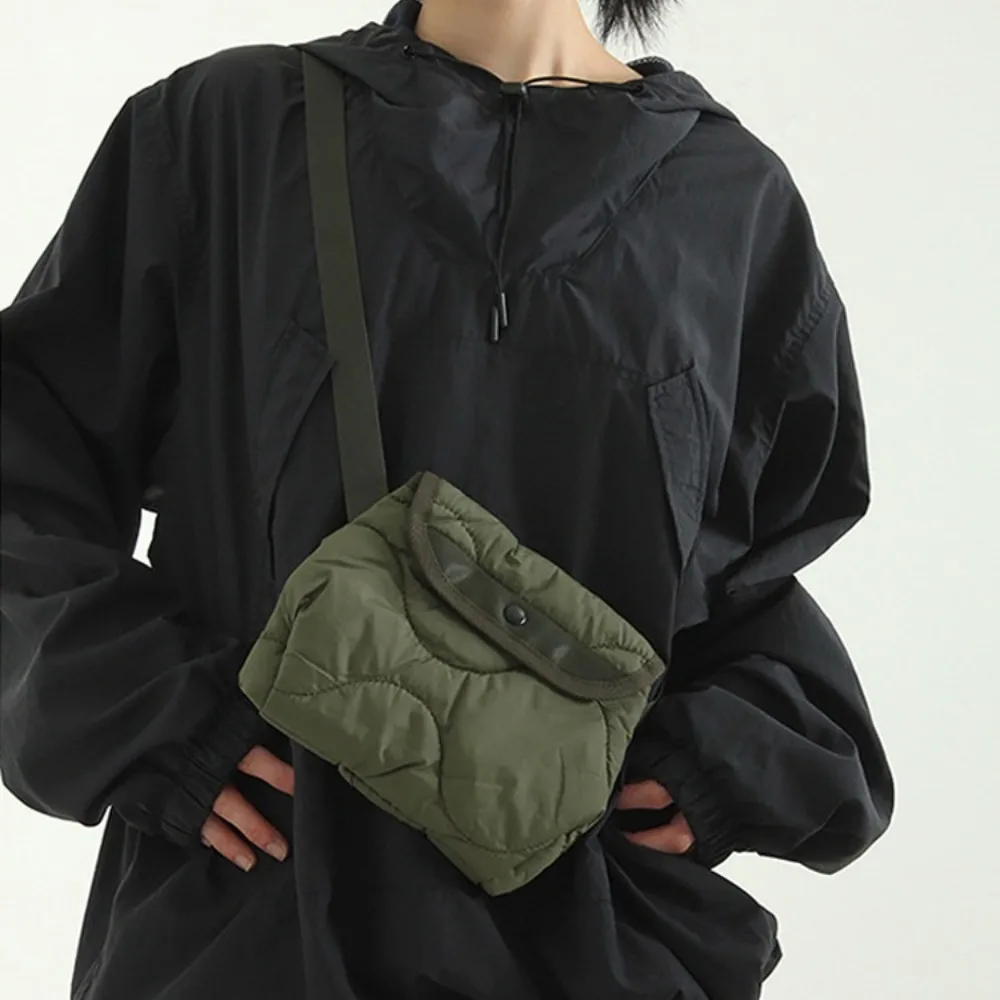 Moda pikowana damska torba na ramię projektant wyściełane torby Crossbody dla unisex Mini nylonowa bawełniana torebka z klapką na telefon torebki damskie
