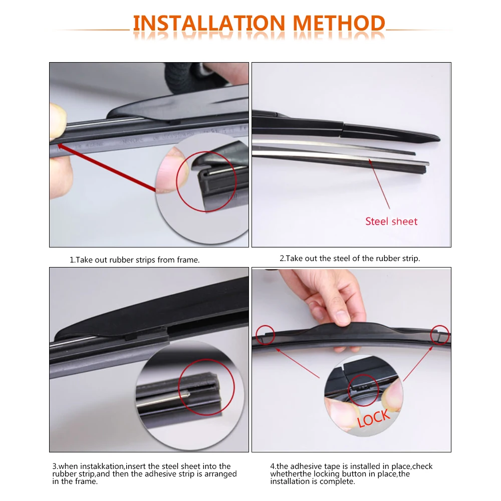 KOSOO Car Wiper blade Insert Natural rubber Strip strips 14\