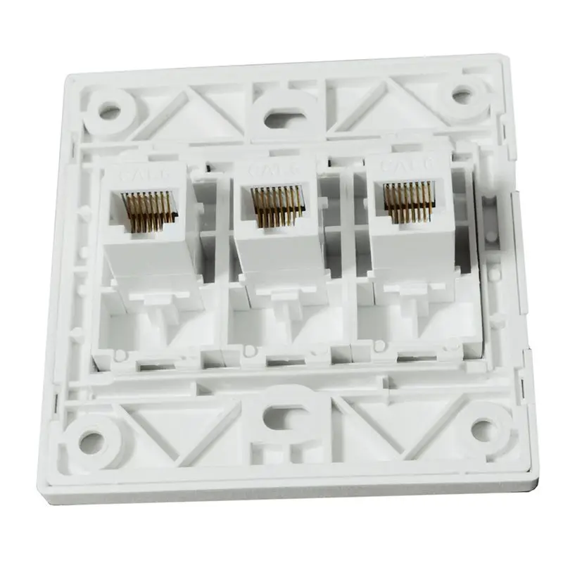 1 Port, 2 Ports, 3 Ports, 4 Ports, 6 Ports Gigabit Buckle Panel Network CAT6 Signal Solderless Socket 86 * 86mm