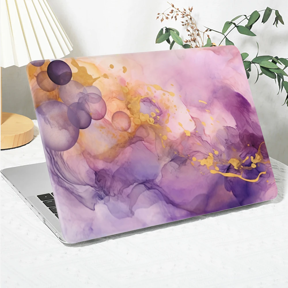 Violet marble print Laptop Case for MacBook Air 13 M5 model A3449 2026 Cover for MacBook Neo 13 A18 Pro M1 M2 M3 M4 14 16 Case