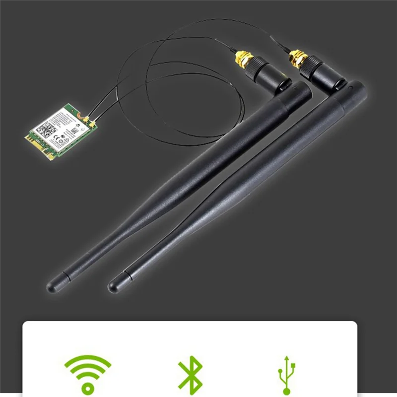 N35R_DU AC8265 Wifi Card+6DB Antenna Network Adapter