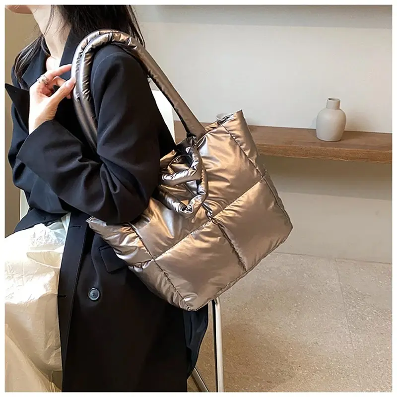 Handbag Female Large-capacity Bag Female New Tide Fashion Shoulder Bag Fall And Winter Cotton Bag Hundred Tote Bag