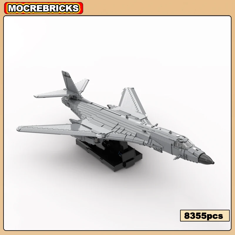 MOC-163732 Military Weapons Fighter Building Block B-1 Spray Gun Strategic Bomber Assembly Model Brick Toy Aircraft Gifts