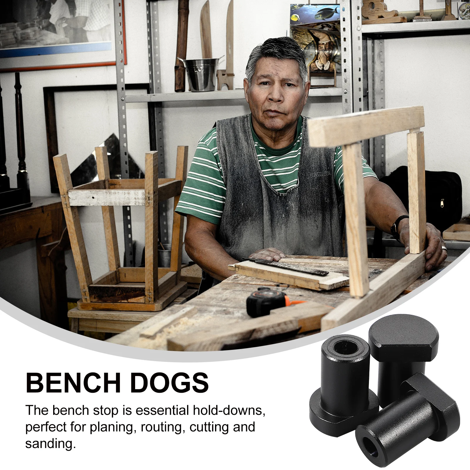 

3 Pcs Desktop Card Workbench Dog Workbenches Small Woodworking Table Stop Hole for Clamp Brake Pads