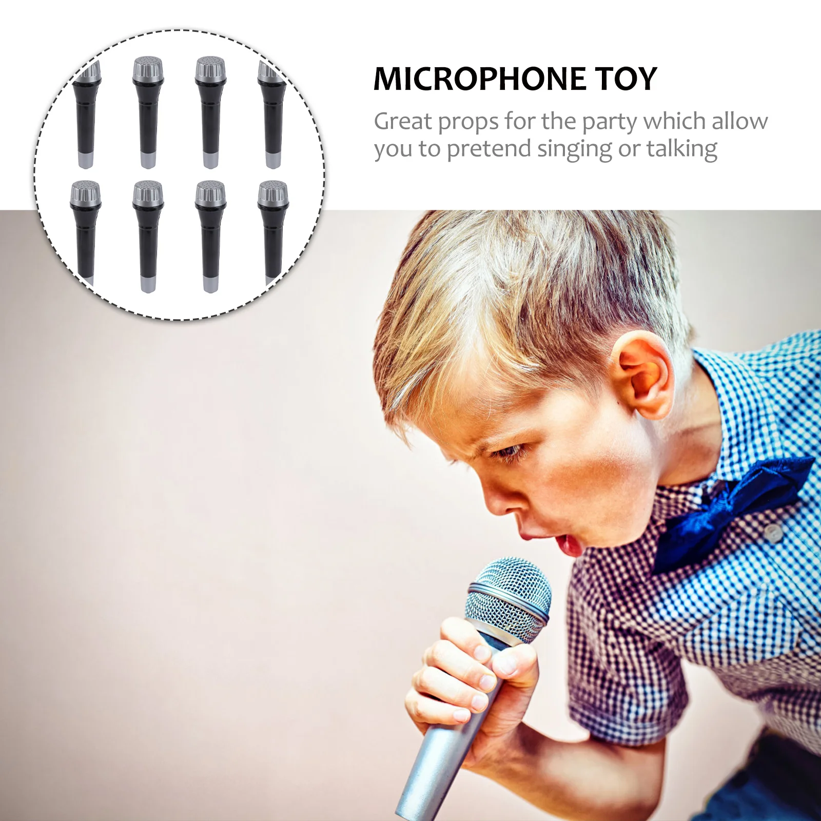 8 Pcs Microphone Pretend Toy Party Performance Musical Toddler Kids Favors Gift