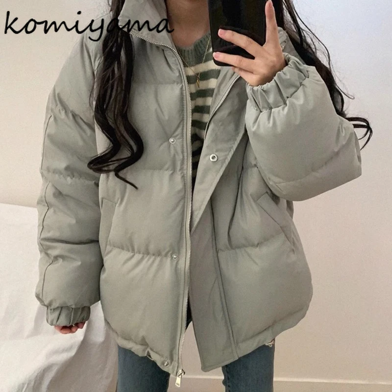 Autumn Winter New Warm Parkas Loose Casual Zipper Outerwears Long Sleeve Ropa Mujer 2024 Woman Casaco All-match Jacket