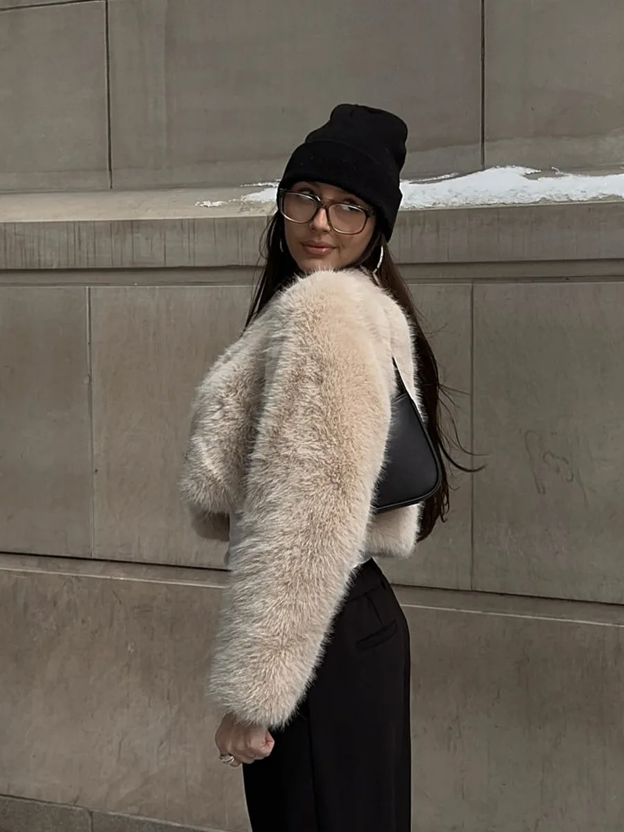 Abrigos superiores de piel sintética para mujer, abrigos encantadores y grandes para exteriores, Abrigos Gyaru con manga envuelta, ropa informal con botones tiernos, ropa cálida y bonita elástica