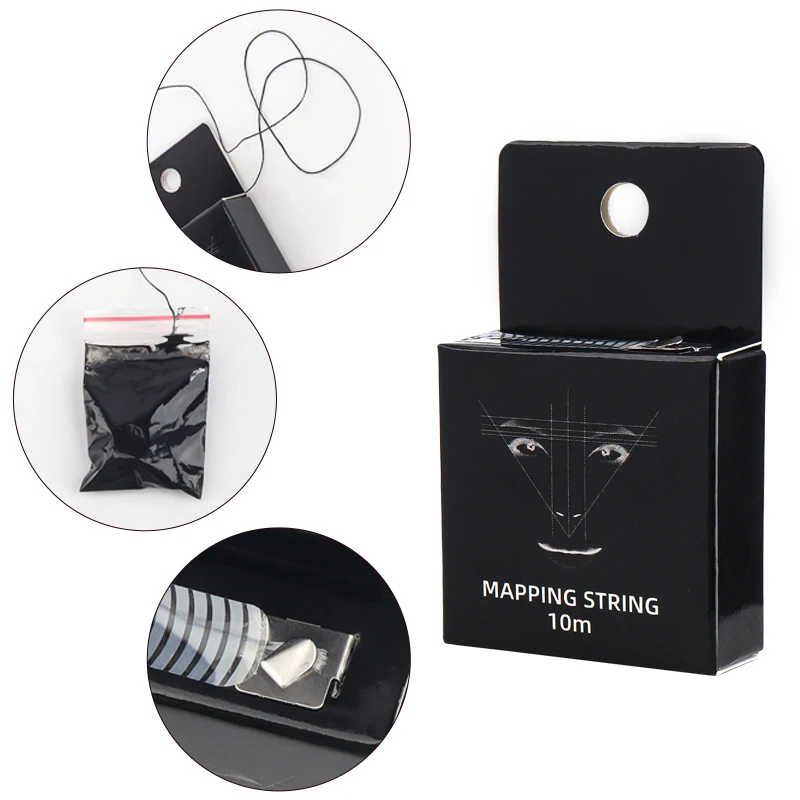 10m Brow Mapping String Boxed Pre Ink Eyebrow Measuring String Tattoo Mapping Line Brow Symmetry Positioning Tools