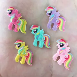 Pintura a mano de resina para niños, 10 piezas, caballo bonito, piedra plana, botones para álbum de recortes, manualidades R73