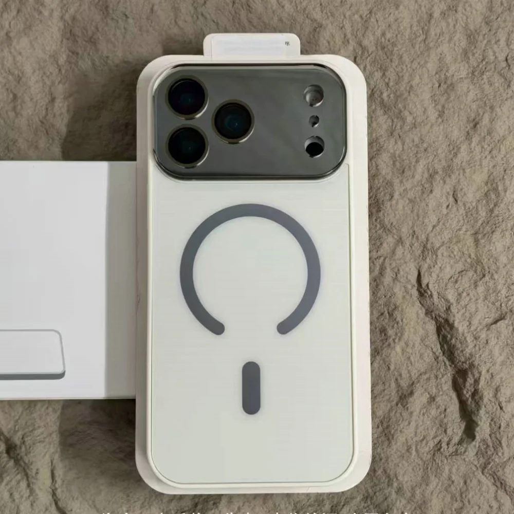 เคสแข็งคริสตัลหรูหราเลนส์ใหญ่สำหรับ iPhone 17 Air 16 15 14 13 12 Pro Max Plus ลายลูกกวาด รองรับการชาร์จไร้สายแบบแม่เหล็ก