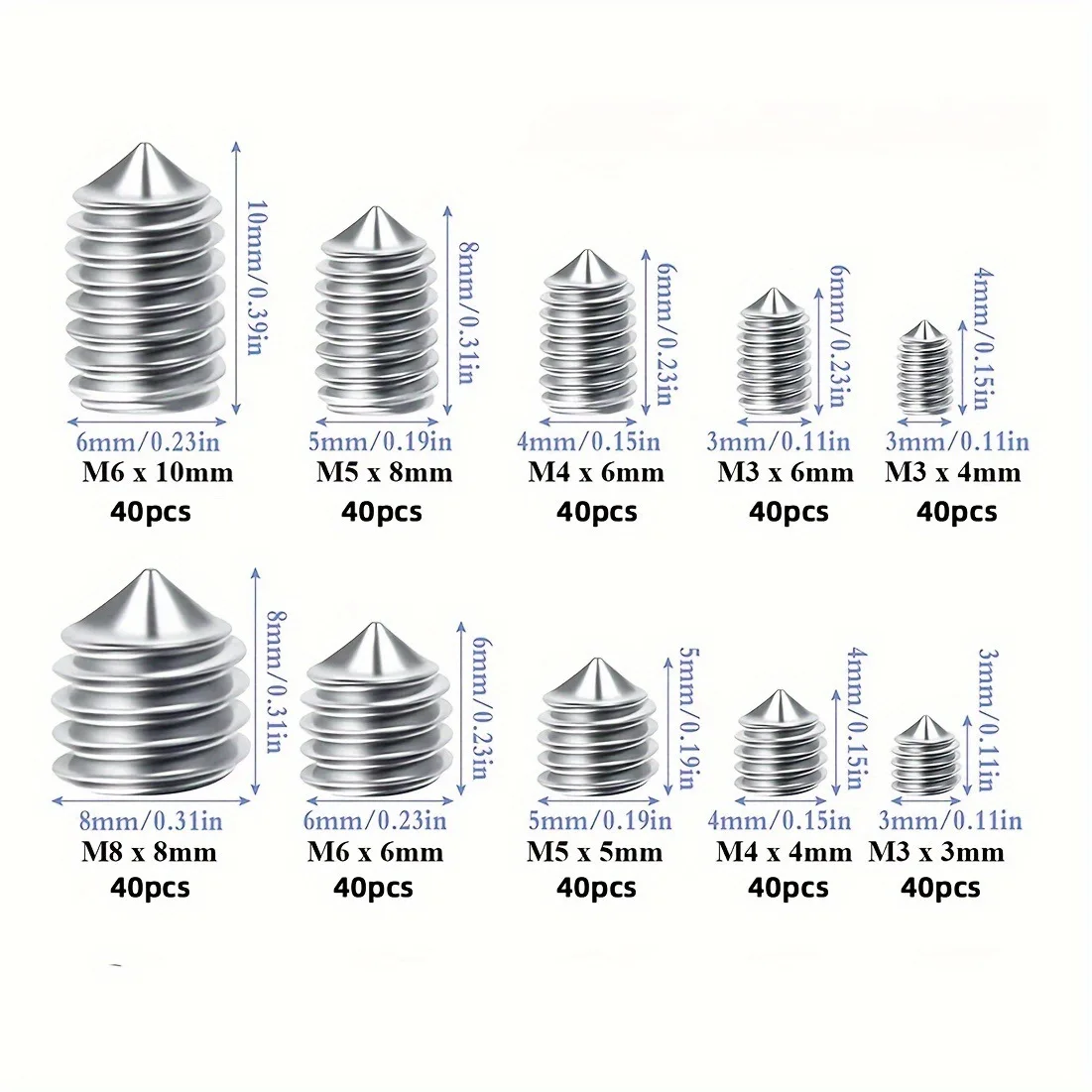 Набор винтов с конической головкой из нержавеющей стали 304, комплект винтов с шестигранной головкой, используется для дверных ручек, крепежных устройств для ванной комнаты, с гаечным ключом
