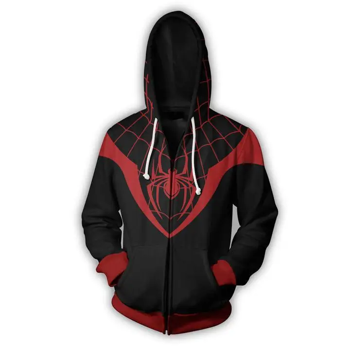 Anime Superhero Spiderman Mit Kapuze Mantel Cosplay Kostüm Männer Frauen 3D Digitaldruck Zipper Strickjacke Jacken Tops C36M149