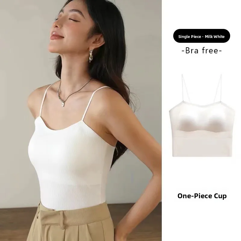 Einteiliger Weste-BH Damen Sommer Basisschicht Anti-Licht Walking Brtte Strapl Sl U-Neline Inner Wear Korean Sle