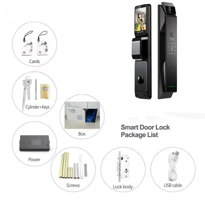 Push Pull Smart Home Security System Tuya 3D Face Recognition Smart Lock Electronic Password Digital Fingerprint Door Lock