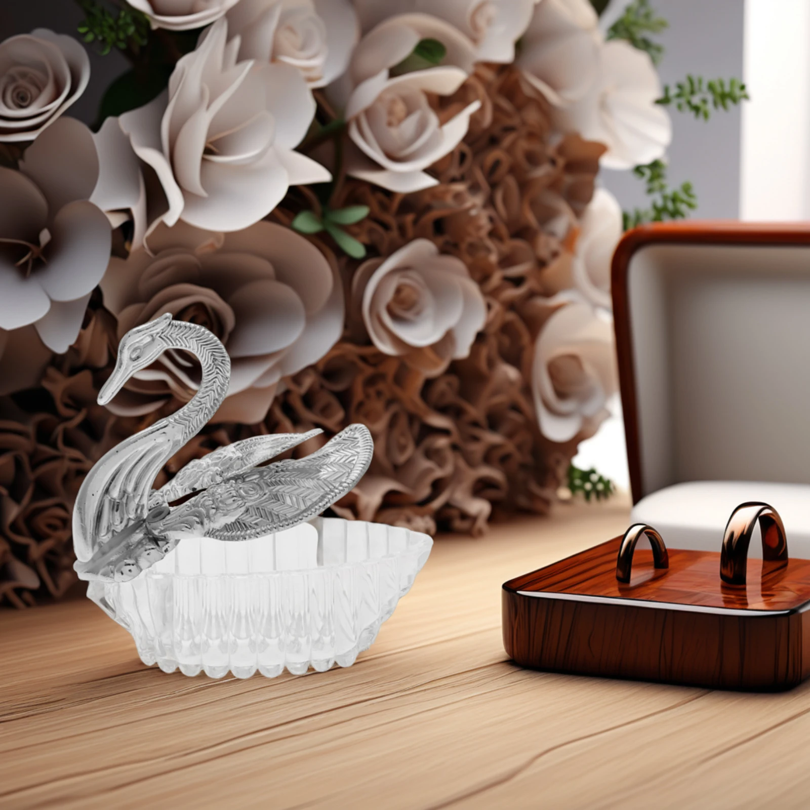 

6 set Swan Shaped C y Boxes Premium Plastic Acrylic Wedding Gift Packing Creative Holder Elegant Color Smooth Texture Party