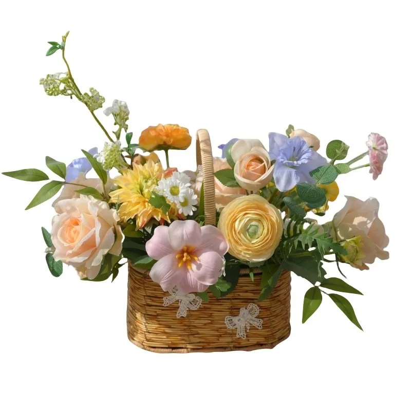simulation-flower-art-fake-flower-basket-woven-vine-basket-bouquet-picnic-silk-flower-living-room-hotel-dining-table-decoration